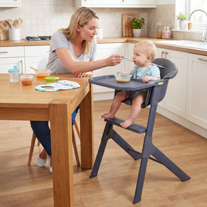 3-in-1 Washable Baby High Chair with Tray Footrest-Gray view 2