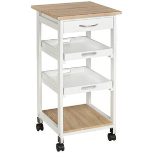 Kitchen Island Rolling Trolley Utility Serving Cart with Drawer Grey