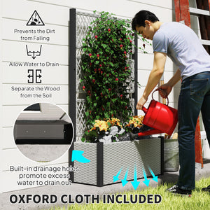 Wicker Outdoor Planter with Trellis, 58" Standing Garden Bed with Liner – view 12