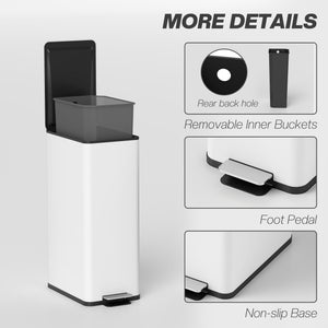 5.3 gal/20 L Stainless Steel Kitchen Garbage Can with Soft-close Lid, Foot Pedal, Fingerprint-Proof, Black – view 20