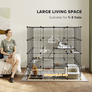 4 Tier DIY Cat Cage Indoor, Catio for 1-3 Cats with Hammock, 5 Doors, 3 Ramps, 3 Jumping Platforms – view 10