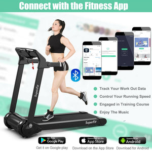3HP Folding Electric Treadmill Running Machine-Silver view 5