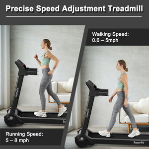 3HP Folding Electric Treadmill Running Machine-Silver view 6