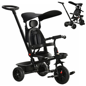 Kids Tricycle 5 In 1 Trike with Reversible Angle Adjustable Seat Removable Handle Canopy Handrail Belt – view 2