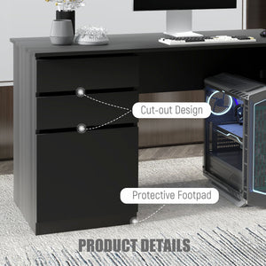 Modern Computer Desk, Home Office Desk for Study, Writing Workstation with Storage Drawer and Cabinet for – view 12