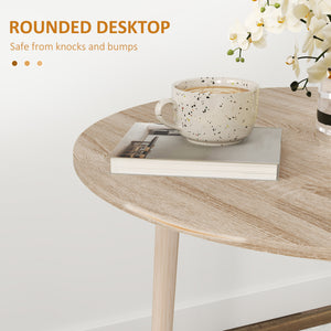 Folding Dining Table, Round Drop Leaf Kitchen Table for Small Spaces with Wood Legs, Oak – view 6