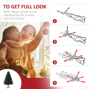 4ft Prelit Artificial Optical Xmas Tree Spruce Hinged Full Tree