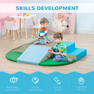 Qaba 6-Piece Soft Play for 12-36 Months Toddlers to Climb, Crawl, Slide