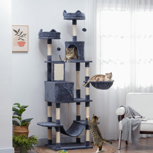 81" Large Cat Tree w/ Scratching Posts, Condos, Beds, Hammocks, Jumping Platforms, Toy Balls, Rope Cat Toy β view 14