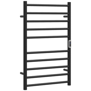 Wall Mounted Heated Towel Rack 10-Bar Electric Towel Warmer with Timer Adjustable Temperature Plug-in