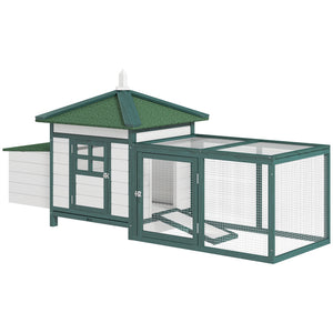 77" Chicken Coop Hen House Rabbit Hutch Poultry Cage Pen Outdoor Backyard with Nesting Box Run Natural – view 8