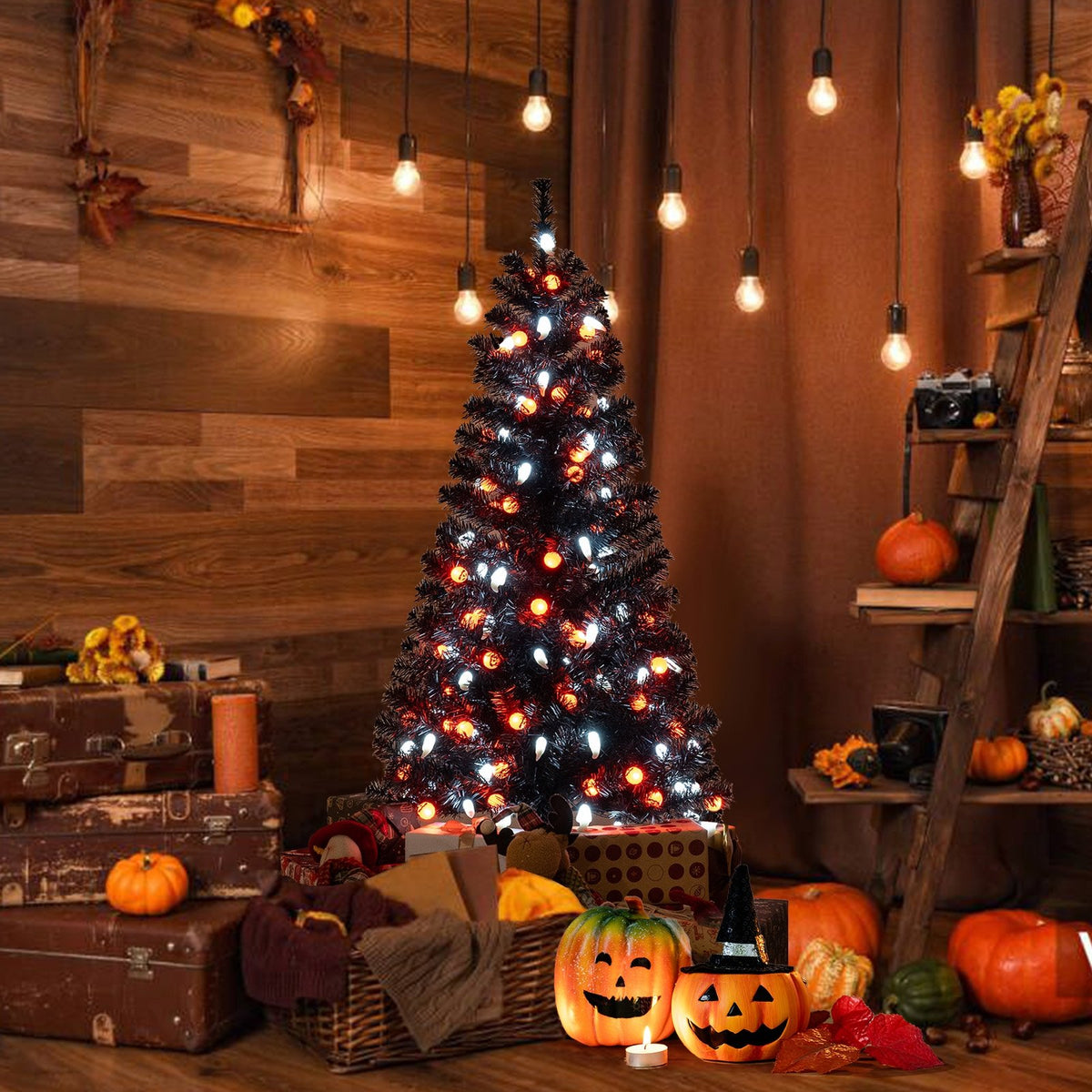 4.5 Feet Artificial Halloween Tree with 6 Lighting Modes and 5 Musics view 2