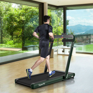 4.75HP 2 In 1 Folding Treadmill with Remote APP Control-Green view 7