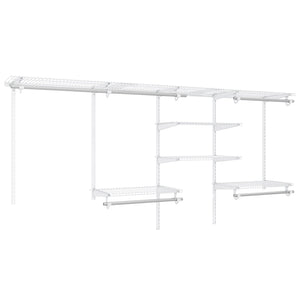4-8 Feet Closet Organizers and Storage System with Hanging Rod for Laundry Bedroom-White