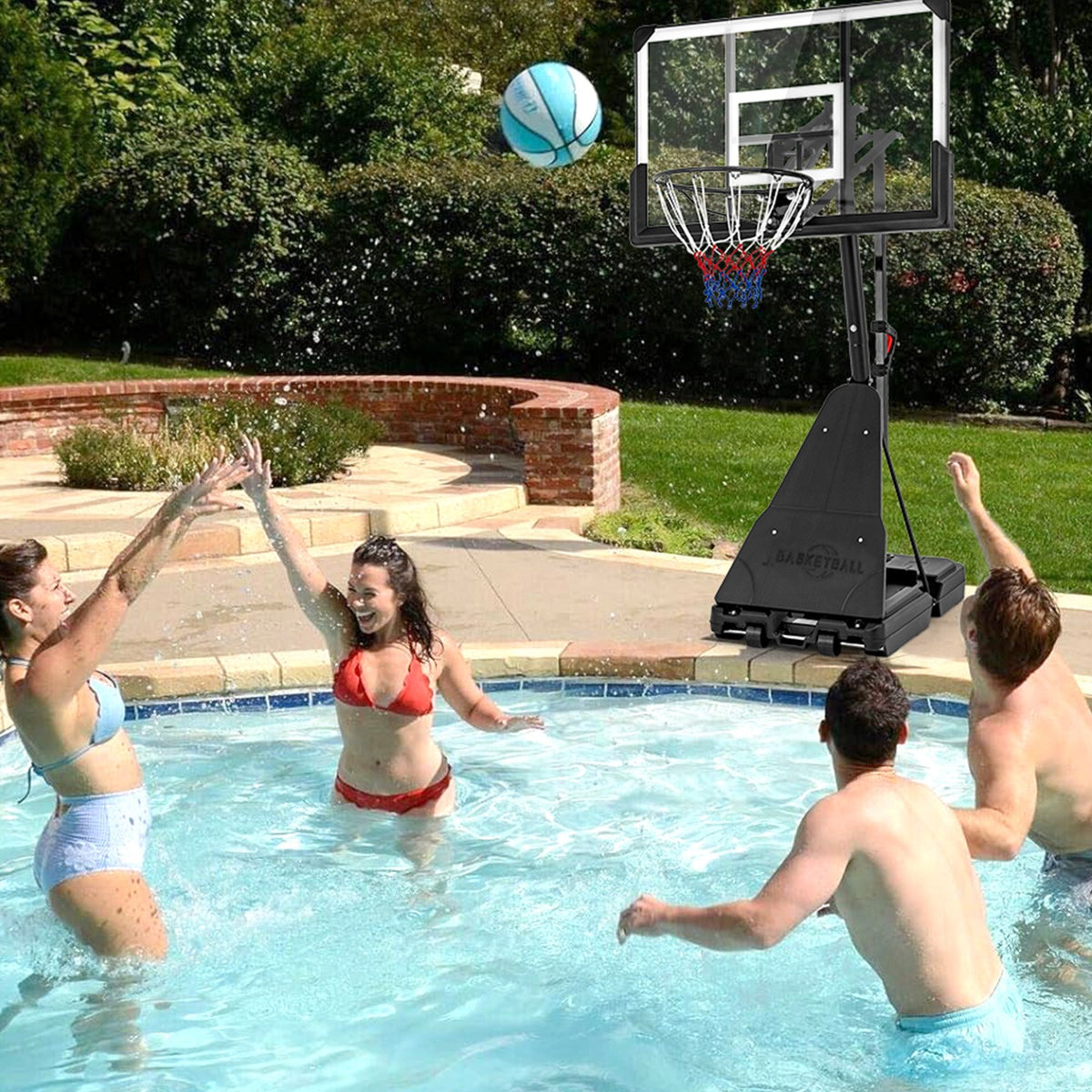 4.9-10 Feet Height Adjustable Portable Basketball Hoop Basketball Goal System view 2