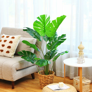 4 Feet Artificial Monstera Deliciosa Tree with 10 Leaves of Different Sizes view 2