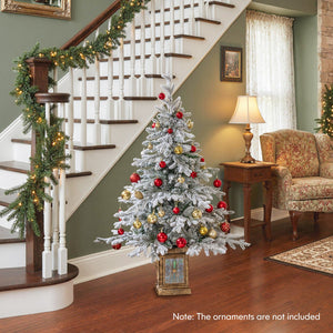 4 FT Artificial Christmas Tree Potted Xmas Tree with 180 Branch Tips Holiday Decoration Tree-Set of 1 view 2