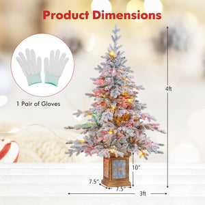4 FT Artificial Christmas Tree Potted Xmas Tree with 180 Branch Tips Holiday Decoration Tree-Set of 1 view 4