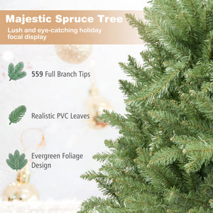 4 FT Artificial Christmas Tree with Easy-Setup Hinges view 5