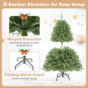 4 FT Artificial Christmas Tree with Easy-Setup Hinges view 6