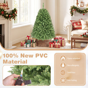 4 FT Artificial Christmas Tree with Easy-Setup Hinges view 7
