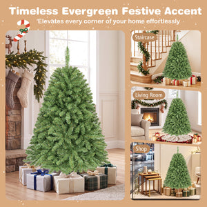 4 FT Artificial Christmas Tree with Easy-Setup Hinges view 8