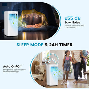 4-in-1 8000 BTU Air Conditioner with Cool Fan Dehumidifier and Sleep Mode-White view 8