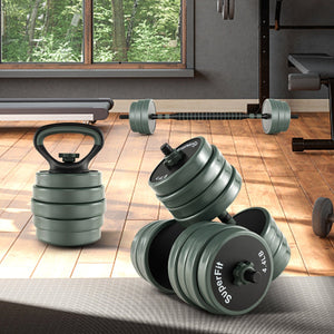 Adjustable Weight Dumbbell Set with Connector-Black & Gray view 2