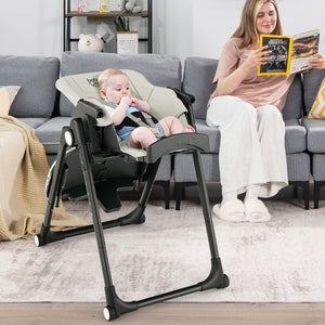 4-in-1 Baby High Chair with 6 Adjustable Heights-Gray view 2