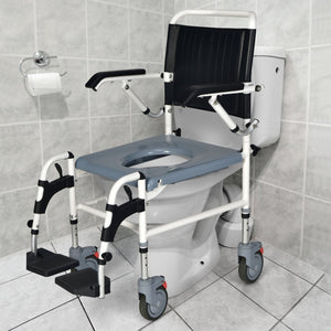 4-in-1 Bedside Commode Wheelchair with Detachable Bucket view 3