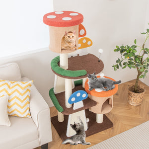 4-In-1 Cat Tree with 2 Condos and Platforms for Indoors-Multicolor view 3