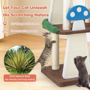4-In-1 Cat Tree with 2 Condos and Platforms for Indoors-Multicolor view 8