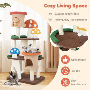 4-In-1 Cat Tree with 2 Condos and Platforms for Indoors-Multicolor view 9