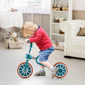 4-in-1 Kids Tricycle with Adjustable Parent Push Handle for 2-4 Years Old-Green view 3