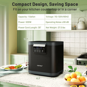 4 L Electric Composter with Lid and LED Display for Kitchen-Black view 3
