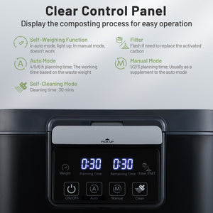 4 L Electric Composter with Lid and LED Display for Kitchen-Black view 6