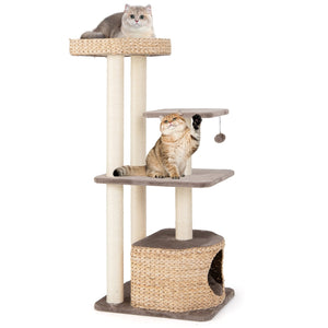 4 Layer Cat Tower with Scratching Posts Condo and Washable Cushions-Coffee view 4