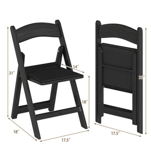 4 Pack Resin Folding Chairs with Padded Seat-Black view 4