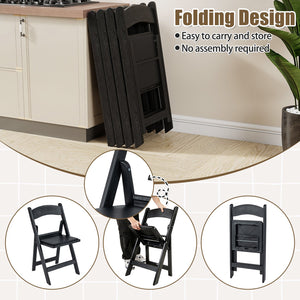 4 Pack Resin Folding Chairs with Padded Seat-Black view 6