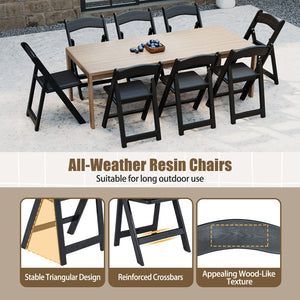 4 Pack Resin Folding Chairs with Padded Seat-Black view 8