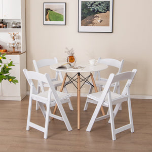 4 Pack Resin Folding Chairs with Padded Seat-White view 2
