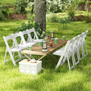 4 Pack Resin Folding Chairs with Padded Seat-White view 3