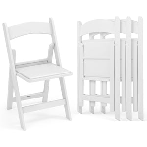 4 Pack Resin Folding Chairs with Padded Seat-White view 4