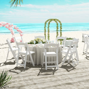 4 Pack Resin Folding Chairs with Padded Seat-White view 6