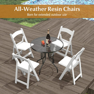 4 Pack Resin Folding Chairs with Padded Seat-White view 7