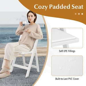 4 Pack Resin Folding Chairs with Padded Seat-White view 8