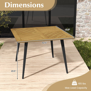 4-Person Acacia Wood Outdoor Dining Table for Garden, Poolside and Backyard view 5