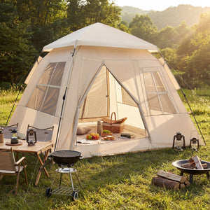 4 Person Camping Tent Portable Automatic Easy Setup with Rainfly and 2 Doors view 2