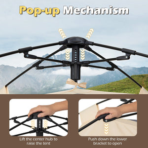 4 Person Camping Tent Portable Automatic Easy Setup with Rainfly and 2 Doors view 7