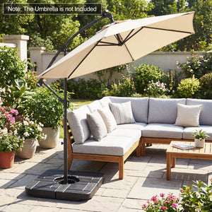 4-Piece 188 LBS Cantilever Offset Patio Umbrella Base-Black view 5